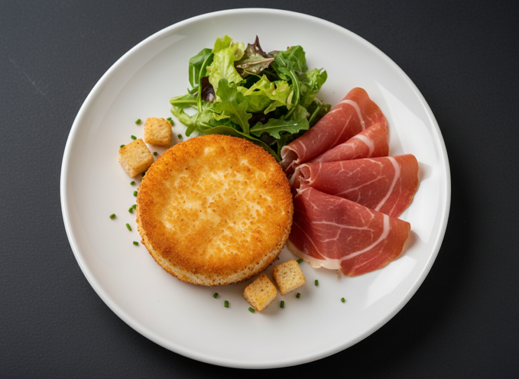 Camembert pané (avec jambon de pays)